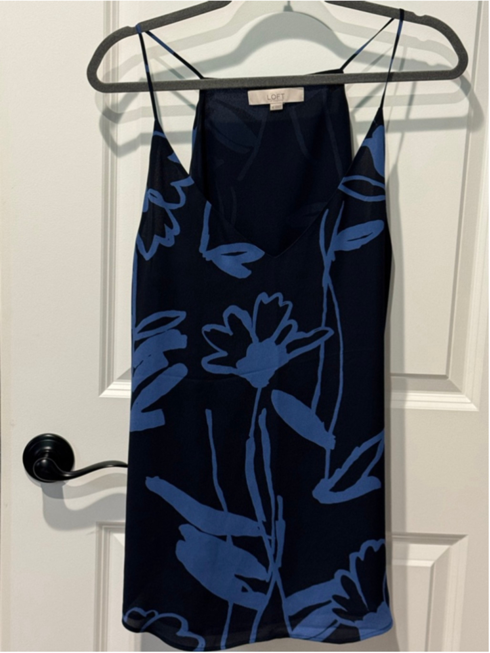 Women's LOFT Navy Blue Floral Lined Camisole Top XL